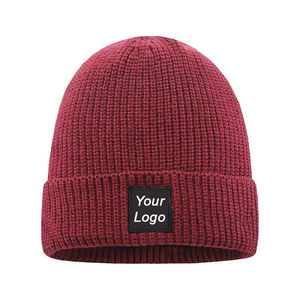 Bonnet côtelé personnalisé avec revers et patch logo tissé, en laine premium, pour l'hiver, fabricant de couvre-chefs OEM ODM KRAVEN SPORTS, style vintage pour bébés - Product Image 3