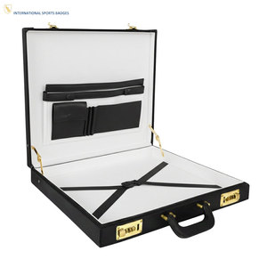Estuche Rígido de Cuero para Regalia Masónica, Bordado, con Cuentas Magnéticas, Cosido, Personalizable, Ecológico, Duradero, Unisex - Product Image 1