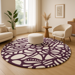 พรมปูพื้นทรงกลมแบบใหม่ พรมทัฟท์สั่งทำ พรมทัฟท์ทำมือจากขนแกะนิวซีแลนด์ พรมขนาดใหญ่สำหรับห้องนั่งเล่น ห้องเด็ก พรมที่เหมาะสำหรับสัตว์เลี้ยง - Product Image 6