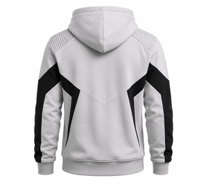 เสื้อฮู้ดดี้ผู้ชาย 400 GSM ผ้าฝ้ายเฟรนช์เทอร์รี่ 100% แขนเสื้อแบบแร็กแลน ตัดต่อสี มีกระเป๋า ระบายอากาศได้ดี ทรงปกติ สวมใส่สบายๆ ในฤดูใบไม้ร่วง - Product Image 5