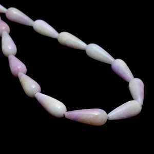 Perles d'onyx violet clair naturel, coupées lisses en forme de goutte, 20 pièces, 8x20mm, pour la fabrication de bijoux, certifiées Chakralume, Rajasthan, vente en gros - Product Image 4