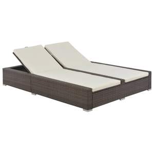 Brown Poly <b>Rattan</b> Double <b>Sun</b> <b>Lounger</b> - Product Image 1