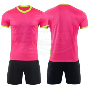 Men's Neon Green V-Neck Soccer Jersey Set <b>Short</b> Sleeve Moisture Wicking <b>Polyester</b> <b>Shorts</b> All Seasons Athletic Fit - Product Image 3