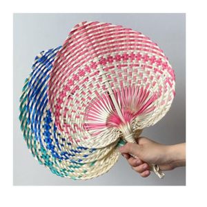 Vietnam Handmade Seagrass Hand Fan Natural Palm <b>Leaf</b> Woven Fan for Wedding Party Event Decoration and Gift Supply - Product Image 1