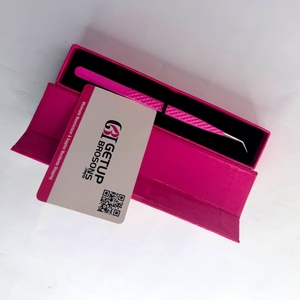 High Quality <b>Pink</b> Powder Coated Eyelash Tweezer Stainless Steel Smooth Tip Long 45 Isolation Precision <b>Tool</b> Custom <b>Box</b> Packaging - Product Image 4