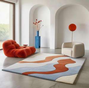 Alfombra de Lana Hecha a Mano, Alfombra de Lana de Diseño Personalizado de Lujo, Alfombra de Lana Hecha a Mano al por Mayor para Sala de Estar, Textiles Indios H/L - Product Image 2