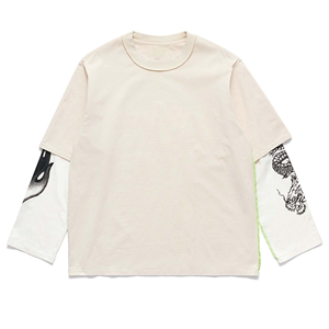 High Quality <b>Y2K</b> Streetwear Tee Heavyweight 300 GSM Cotton Oversized Double Layer Long Sleeve Custom - Product Image 1