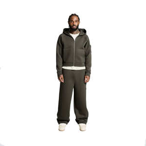 Conjunto de Sudadera Oversize de Felpa Francesa y Pantalones de Chándal de Pierna Recta, Estilo Urbano con Cremallera Personalizada, Lavado Ácido de Alta Calidad, 100% Algodón para Hombre, Ideal para Invierno - Product Image 1