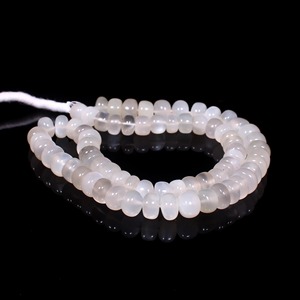 Perles rondes lisses en pierre de lune blanche AAA+, fabrication de bijoux en pierre de lune blanche de haute qualité, pierre de lune arc-en-ciel à feu blanc - Product Image 2
