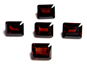 PDM Gems, Nueva Llegada de Gemas de Granate, Corte Esmeralda de 7x9 mm, Juego de 5 Piezas, Total de 15 Quilates Aprox. Para anillos, colgantes y pendientes - Product Image 2