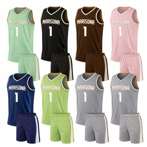 Fabricant d'uniformes de basketball OEM, maillots et shorts de basketball personnalisés, marque privée, grandes tailles, 100% polyester, pour les ligues d'équipes - Product Image 1