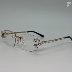 Gafas de sol unisex con diseño hip hop, montura de lujo con diamantes incrustados, corte de corazón, diamante VVS y moissanita. - Product Image 3