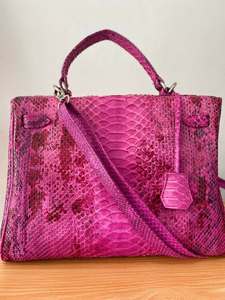 Python <b>Snake</b> Texture Genuine leather handbag Reptile pattern tote <b>bag</b> Python skin shoulder <b>bag</b> Luxury python leather purse - Product Image 2