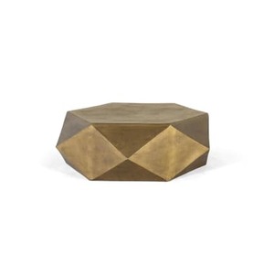 Mesa de Centro Moderna Favorita para Interiores, Diseño Geométrico, Muebles Hechos a Mano para Sala de Estar, Tapa de Metal, Estilo Contemporáneo - Product Image 5