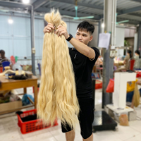 Extensiones de Cabello Vietnamita 100% Natural, Cabello Humano al Por Mayor # Fibras Sintéticas Color Rubio 613 Sin Mezcla