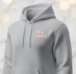 Top Quality Top Selling Sustainable Light Gray Color Custom Chenille Embroidery Logo Patch Professional Premium Quality <b>Hoodie</b> - Product Image 3