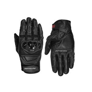 Gants de moto en cuir de qualité supérieure, à doigts entiers, imperméables, pour la conduite hivernale, avec doublure thermique, adhérence améliorée, compatibles avec les écrans tactiles - Product Image 1