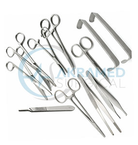 Kit de Cirugía Menor Básico de 11 Piezas, Juego de Instrumentos Quirúrgicos de Acero Inoxidable, Certificado CE ISO, Reutilizable, Manual - Product Image 4