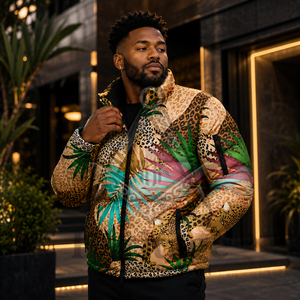 Veste matelassée personnalisée pour homme à imprimé animal, style Regalia Maçonnique Héritage, en polyester et nylon, avec impression par sublimation, manches longues, vêtement d'extérieur à effet bulle - Product Image 2