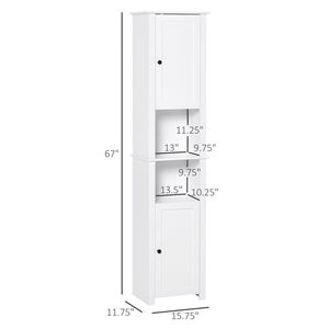 Mobiletto porta biancheria da bagno autoportante bianco, alto 67 pollici - Product Image 3