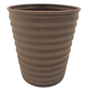 Maceta de hierro para decoración del hogar, forma única, redonda, para jardín, elegante, Color marrón, acabado, estilo moderno, hecha a mano - Product Image 1