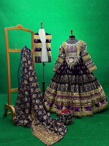 Low Prices Women's Clothing Handmade Afghani Dress Women High Quality 100% Velvet Afghan Vintage Women Custom <b>Wedding</b> Dresses - Product Image 5