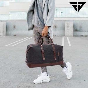Sac de voyage en cuir vintage en forme de baril, fermeture éclair, poignée unique, unisexe, pour la gym, grande capacité, bandoulière, logo personnalisé - Product Image 5