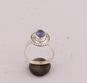 Anillo de Boda Clásico de Tanzanita Natural, Plata de Ley 925, Gema Azul Violeta, Joyería Fina para Mujer - Product Image 5