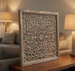 Square MDF Wall Decal Handcrafted Traditional Design <b>Decorative</b> Wall Hanging Artistic Home Interior Accent Diwali Birthday - Product Image 5