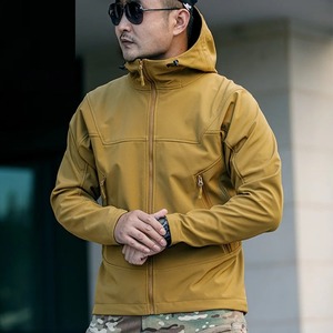 Mens Softshell Hooded <b>Jacket</b> <b>Fleece</b> <b>Lined</b> Windproof Autumn Streetwear - Product Image 2