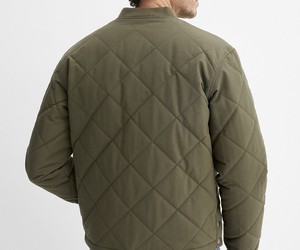 <b>Men</b> Polyester Bomber <b>Jacket</b> Casual Full Zip Outerwear Stand Collar Long Sleeve Ribbed Hem <b>Lightweight</b> Fashion Streetwear <b>Jacket</b> - Product Image 2
