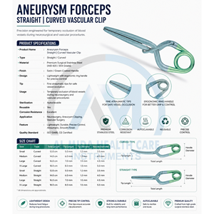 Al Mida Healthcare Surgical Scissors Stainless Steel Sharp Blade for Vascular Surgery CE Certified Class II Manual <b>Instrument</b> - Product Image 6
