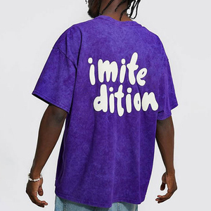 Camiseta de Hombre con Lavado Ácido, 100% Algodón, Diseño Personalizado, Secado Rápido, Transpirable, Ecológica, Talla Grande, Logotipo Personalizado - Product Image 2