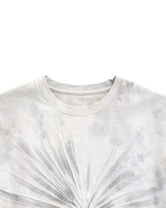 T-shirt personnalisé blanc et gris tie-dye pour homme, en coton, col rond, manches courtes, lavage radial, streetwear décontracté, été, vente en gros OEM - Product Image 4