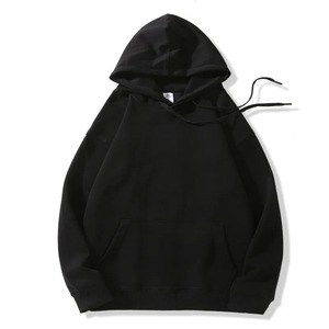 Sweat-shirt à capuche crème pour homme, coupe classique, couleur unie, décontracté, pour l'automne, avec poche tricotée, modèle 2027 - Product Image 2