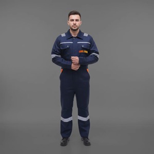 Overol de Trabajo de Seguridad Ignífugo de Algodón Personalizado, Uniforme de Trabajo Reflectante de Alta Visibilidad, Retardante de Llama FRC FR - Product Image 3