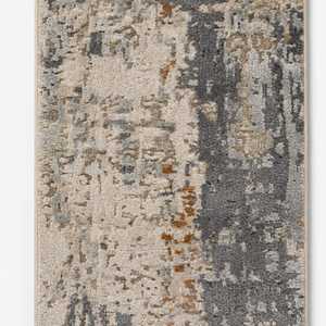 Alfombra de área abstracta de lujo, anudada a mano, de lana y seda de bambú |   Alfombra Moderna Hecha a Mano en Color Gris Marfil para Sala de Estar y Dormitorio - Product Image 4