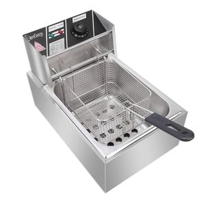 Friggitrice Elettrica Monoblocco da 11.4QT/10.8L, 2500W, in Acciaio Inossidabile, Finitura Argento, Spina 110V Tipo CN - Product Image 6