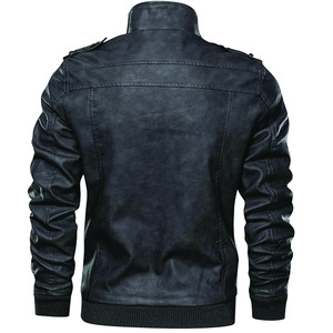 High Quality Custom <b>Men</b> <b>Leather</b> <b>Jacket</b> Solid Color Casual Wear New Style and Logo Best Selling <b>Men</b> <b>Leather</b> <b>Jacket</b> - Product Image 3