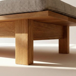 Chaise longue en bois moderne avec dossier inclinable réglable, revêtement en tissu, style japonais, meubles de salon - Product Image 5