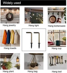 Tornillos autorroscantes de acero inoxidable de PVC directo de fábrica 1-1/8 "3/8" Sistema de pulgadas de gancho de ángulo recto Tornillos en forma de L Zinc plateado - Product Image 4