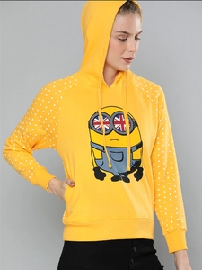 Sweat-shirt jaune à col rond pour femme, manches longues, 100 % coton tricoté, style automne, imprimé lettres sur le devant, coupe classique - Product Image 5