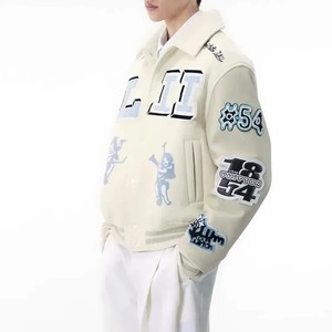 Classic Winter Varsity <b>Jacket</b> Durable Canvas Waterproof Breathable School Team <b>Baseball</b> Letterman Front Logo OEM Wholesale - Product Image 6