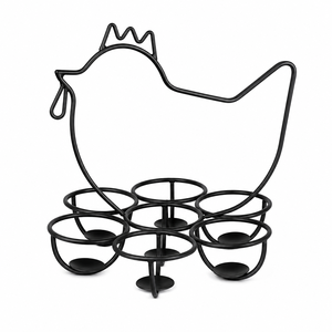 3-Tier Metal Wire Egg Holder Stand For Kitchen Countertop Large Capacity Black Decorative Egg <b>Storage</b> <b>Basket</b> & Farmhouse Display - Product Image 3