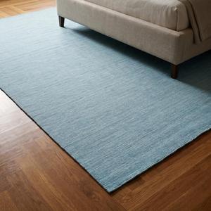 Alfombra de Lana de Lujo Azul Claro, Tejida a Mano, Diseño Minimalista con Textura Lisa, Alfombra Decorativa para Sala de Estar y Dormitorio - Product Image 2