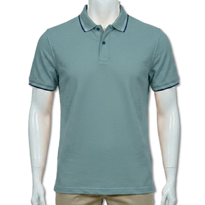 Polo pour homme avec logo personnalisé - Tissu mélangé Spandex / Coton respirant à manches courtes - Polos en gros - Polo de golf uni OEM - Product Image 1