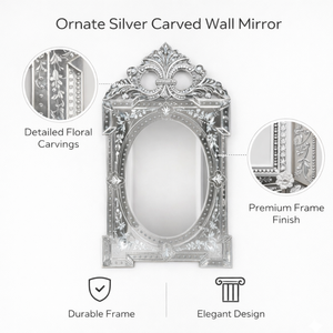 Elegante Espejo de Pared Estilo Barroco Veneciano |   Espejo Decorativo de Estilo Antiguo para Sala de Estar de Lujo, Vestíbulo de Hotel y Decoración de Interiores - Product Image 5