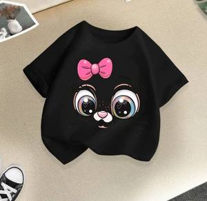 Camiseta de Verano para Niños y Niñas, Manga Corta, Cuello Redondo, 100% Algodón, Informal, Tejida, Prendas Económicas - Product Image 6