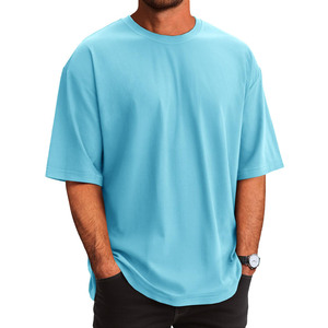 T-shirt Homme Formel Oversize en Jersey 100% Coton Écologique Respirant Col Rond Manches Courtes 300g Motif Uni - Product Image 2