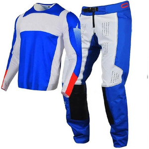 Combinaison de course moto pour homme, ensemble maillot et pantalon à manches longues, rose et noir, impression par transfert thermique, % polyester, anti-UV, séchage rapide, toutes saisons - Product Image 1